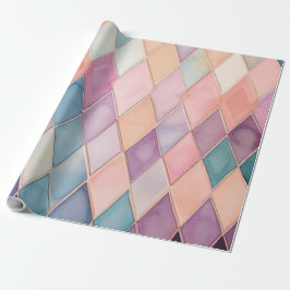 Pastell-Aquarell-Diamant-Harlekin-Geschenkpapier Geschenkpapier