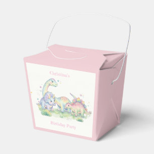Pastell-Aquarell-Dinosaurier-Geburtstagsfeier Geschenkschachtel