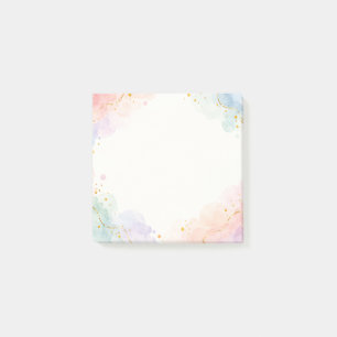 Pastell-Aquarell-Goldflitter-Papeterie Post-it Klebezettel