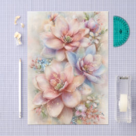 Pastell-Aquarell-Magnolie-Decoupage Seidenpapier