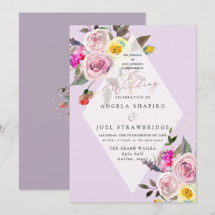 Pastell-Aquarell-Rosen Rosa Champagner-Blasen Einladung