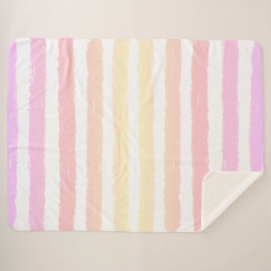 Pastell-Aquarell-Streifen Rosa Lila  Sherpadecke