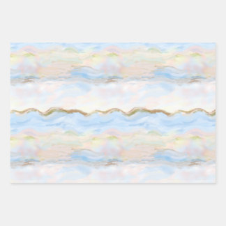 Pastell-Aquarell-Wellen abstrakt traumhaftes Bilde Geschenkpapier Set