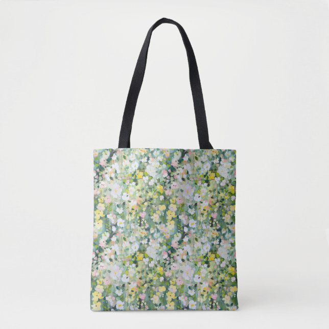 Pastell-Aquarell-Wiesen-Tasche (Vorderseite)