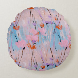 Pastell-Aquarell-Wildblume Rundes Kissen