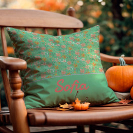 Pastell Aquarellfarbe Blume boho grün Kissen Kisse