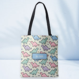 Pastell-Arcade-Dinosaur-Pixel-Silhouetten-Muster