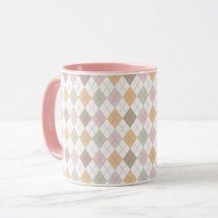 Pastell Argyle Muster Tasse