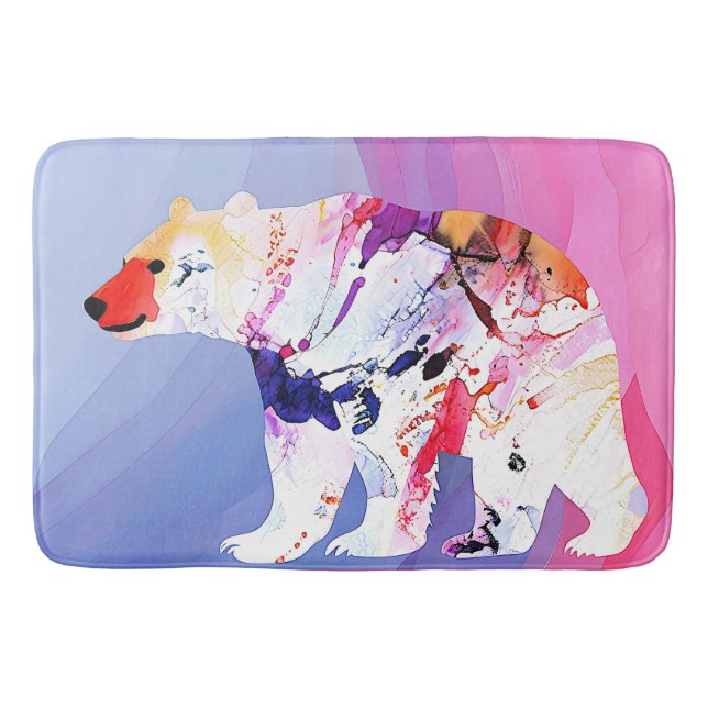 Pastell-arktischer Explorer in Wasserfarbe Badematte (Vorderseite)