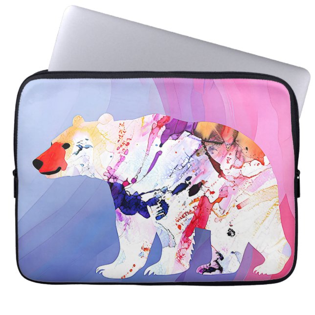 Pastell-arktischer Explorer in Wasserfarbe Laptopschutzhülle (Vorderseite)
