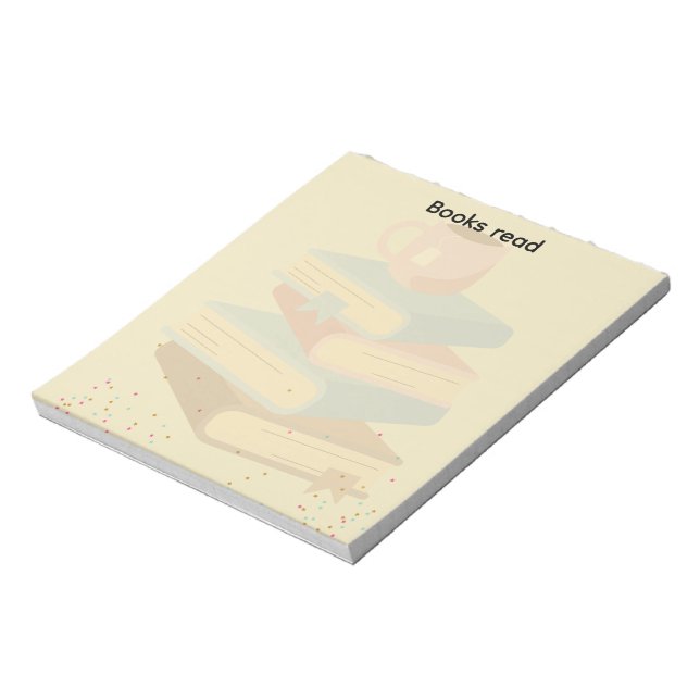 Pastell-Ästhetik-Buchstapel Cozy Reading Custom Ne Notizblock (Rotiert)