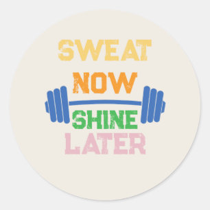 Pastell-Ästhetik-Minimal-Gym-/Fitness-Aufkleber  Runder Aufkleber