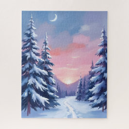 Pastell-Awinterabendrot | Naturmalerei Aquarell Puzzle