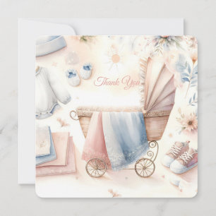 Pastell-Baby-Party Dankeskarte