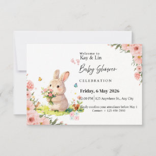 Pastell-Baby-Shower-Karte RSVP Karte