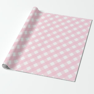 Pastell Baby Soft Pink und White Karo Karierte Ges Geschenkpapier