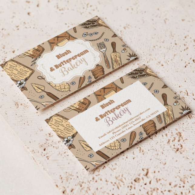 Pastell-Bäckerei-Branding Visitenkarte (Von Creator hochgeladen)