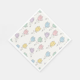 Pastell-Ballon-Katzen-Muster – Cute minimalistisch Serviette