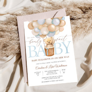 Pastell-Ballon-Teddy-Baby-Party-Einladung Einladung