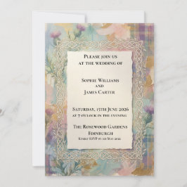 Pastell-Barock-Blumen-Hochzeitseinladung Einladung