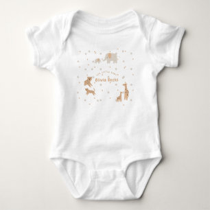 Pastell-Beige süße illustrative Babyparty Baby Strampler