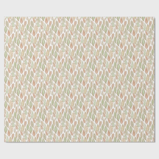 Pastell-Blattmuster Botanik Geschenkpapier (Flach)