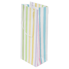 PASTELL BLAU GRÜN GELB ROSA LILA STREIFEN GESCHENKTÜTE FÜR WEINFLASCHEN