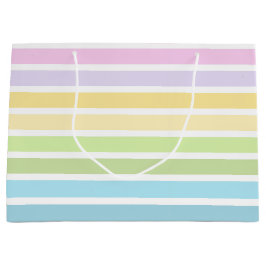 PASTELL BLAU GRÜN GELB ROSA LILA STREIFEN GROßE GESCHENKTÜTE