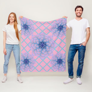 Pastell Blau Lila Blumenmuster Ästhetik Nahtlos Fleecedecke