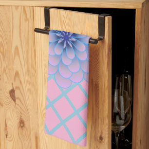 Pastell Blau Lila Blumenmuster Ästhetik Nahtlos Geschirrtuch