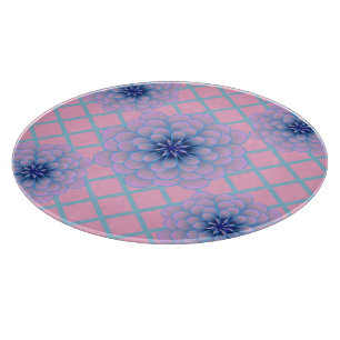 Pastell Blau Lila Blumenmuster Ästhetik Nahtlos Schneidebrett