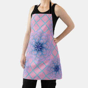 Pastell Blau Lila Blumenmuster Ästhetik Nahtlos Schürze