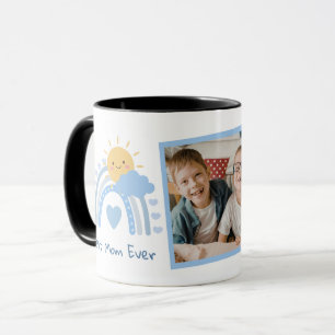 Pastell Blau Regenbogen Foto Beste Mama überhaupt  Tasse