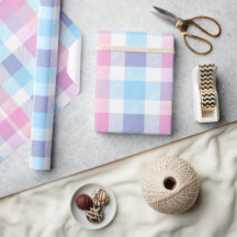 Pastell Blau Rosa Süß Gingham Weiß Karomuster