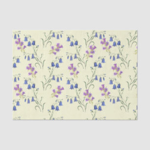 Pastell Blau und Lila Bell-Blume Seidenpapier