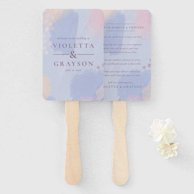 Pastell Blue Abstrakt Art Fächer (Vorne und Hinten)