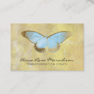 *~* Pastell Blue Glitzer Fantasy Gilded Butterfly Visitenkarte