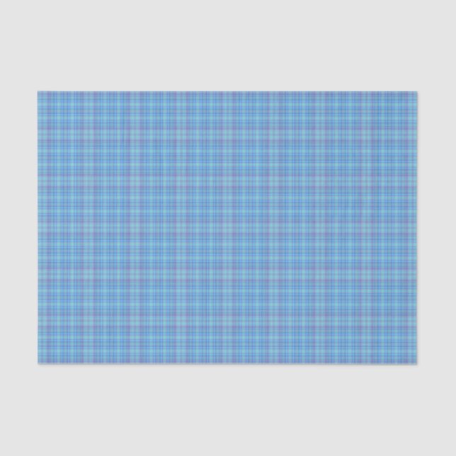 Pastell Blue Kariert Seidenpapier (Vorderseite)