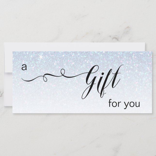 *~* Pastell Blue Rainbow Glitzer Trendy Gift Card (Vorderseite)
