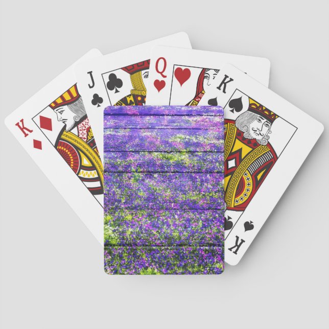 Pastell-Blume auf Holz #5 Spielkarten (Rückseite)