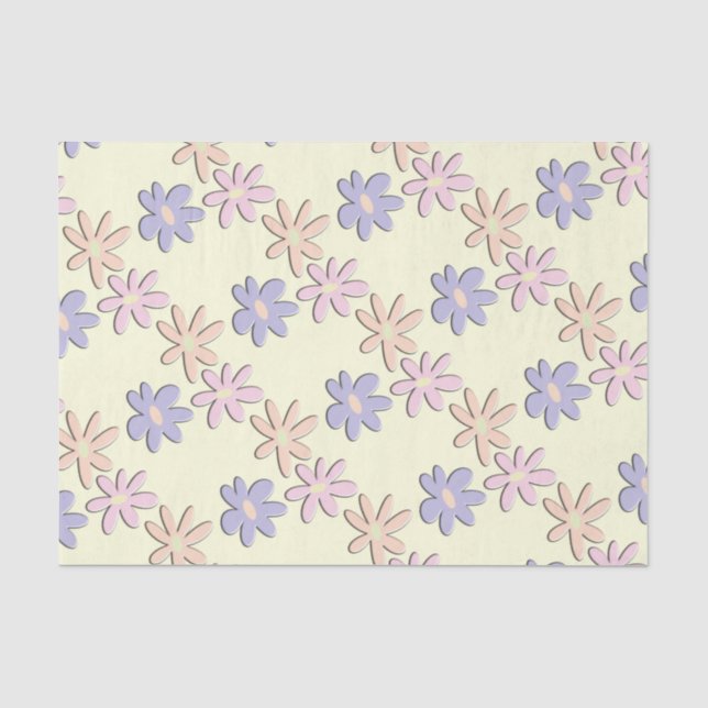 Pastell Blume Creme Seidenpapier (Vorderseite)