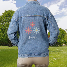 Pastell-Blume Jeansjacke