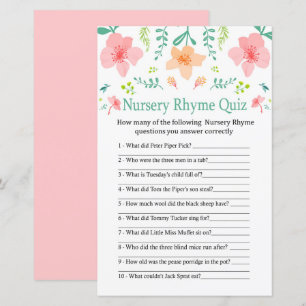 Pastell Blume Kinderzimmer Rhyme Quiz Kinderdusche