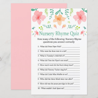 Pastell Blume Kinderzimmer Rhyme Quiz Kinderdusche