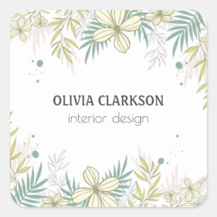 Pastell-Blume Quadratischer Aufkleber