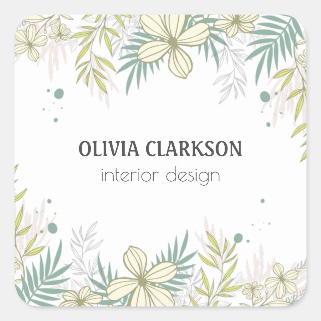 Pastell-Blume Quadratischer Aufkleber (Vorderseite)