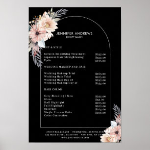 Pastell Blume Salon Preisliste Plakat