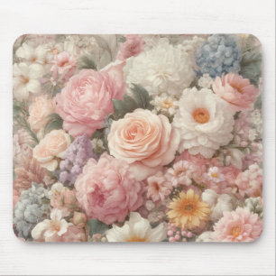 Pastell Blume Shabby Chic Rose Blumenmuster Mousepad