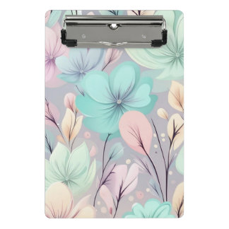 Pastell-Blume und Blätter im Lila Hintergrund Mini Klemmbrett