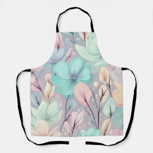 Pastell-Blume und Blätter im Lila Hintergrund Schürze